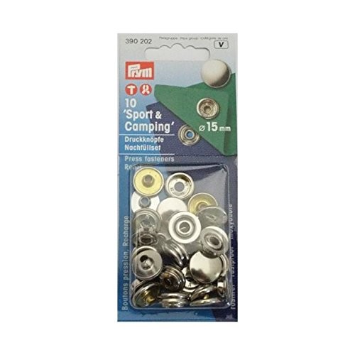 Prym 390202 Nähfrei Druckknopf 15 mm silber Sport und Camping Nachfüllpackung