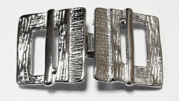 Bekleidungsverschluß zum einhaken silber 50 x 25 mm