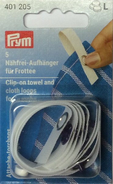 Prym 401205 Nähfrei-Aufhänger Frottee weiß
