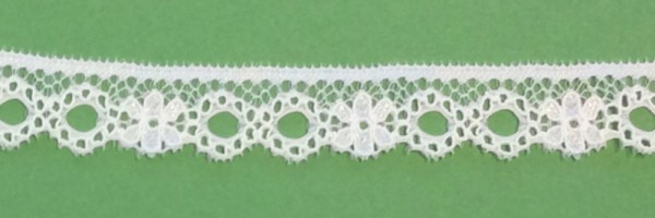 Wäschespitze elastisch 17 mm weiß