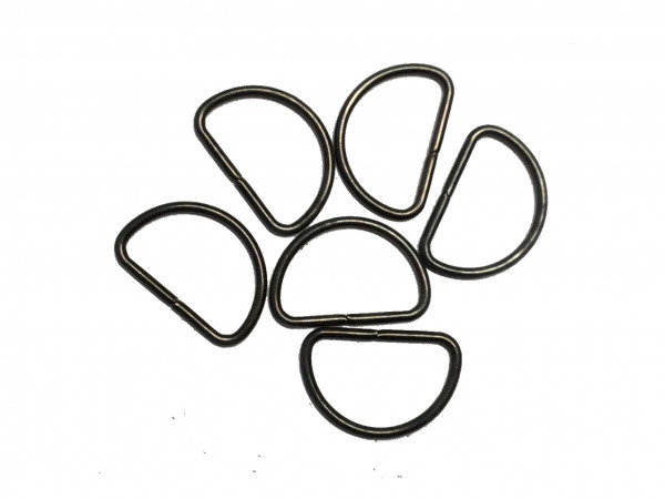 2 Halbringe/D-Ringe silber brüniert 40 mm