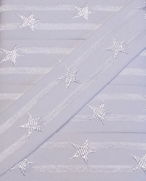 Gummiband 25 mm Sterne weiß