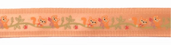 1,85 m Satinband apricot 20 mm Eichhörnchen