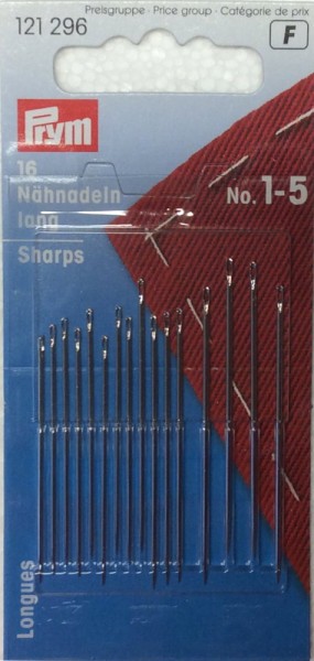 Prym 121296 Nähnadeln lang, Nr. 1-5