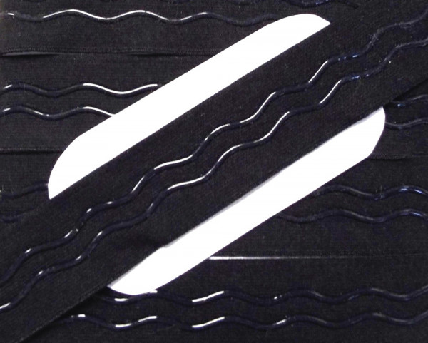 Gummiband 17 mm schwarz mit Silikon