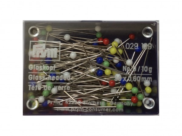 Prym 029129 Glaskopfnadeln 0,60 x 30mm bunt