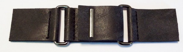 Bekleidungsverschluß antike Leder - Optik mit Druckknopf schwarz 140 x 30