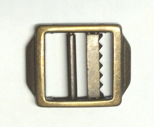 Schiebestegschnalle für Westen 20 mm altmessing