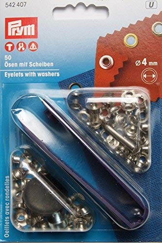 Prym 542407 Ösen und Scheiben 4,0 mm silber