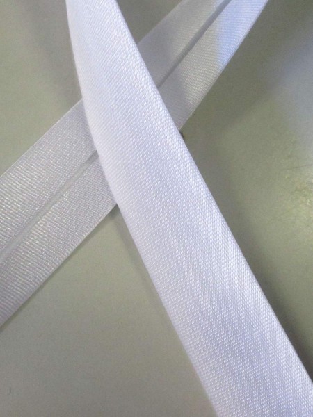 Satinschrägband weiß 20 mm