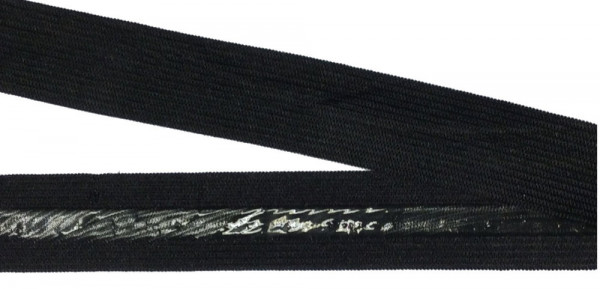 Gummiband mit Silikonbeschichtung 24 mm schwarz
