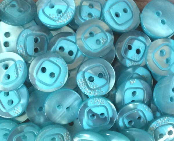 Blusenknopf türkis 15 mm