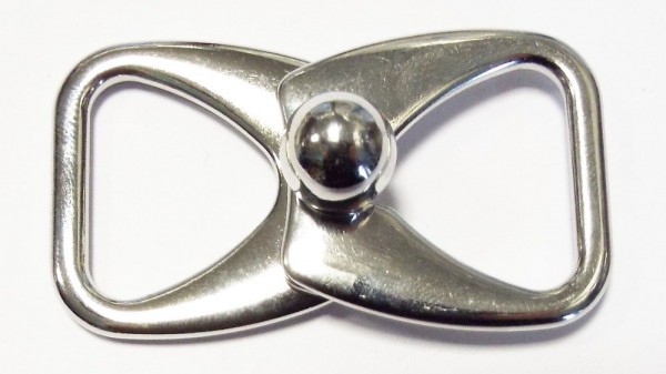 Bekleidungsverschluß zum einhaken silberfarben 50 x 30 mm