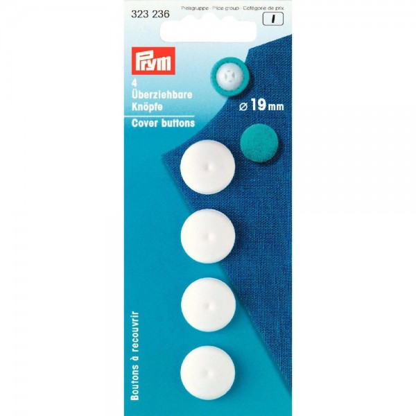 Prym 323236 Überziehbare Knöpfe KST 19 mm weiß