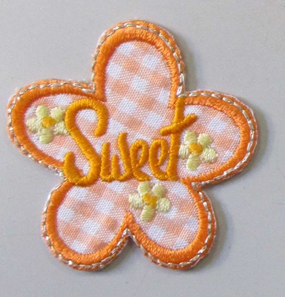 Applikation "Sweet" orange 40 x 45 mm