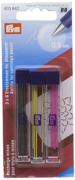 Prym 610842 Ersatzminen für Minenstift Ø 0,9 mm farbig sortiert