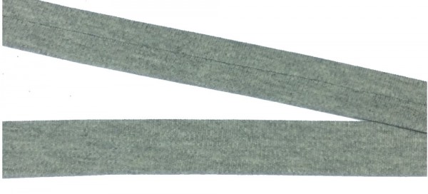 Jersey Einfassband Sweat elastisch grau 20 mm vorgefalzt