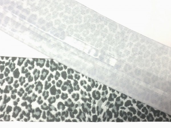 Gummiband mit Silikon Beschichtung 60 mm Leopard grau