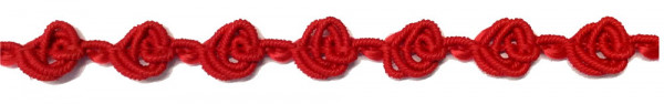 Borte 8 mm in Knötchen gelegt zu kleinen Rosen matt rot