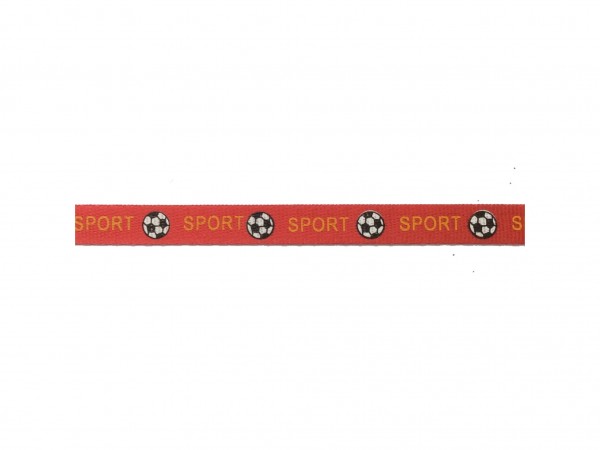 Ripsband 10 mm rot Fußball