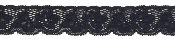Dessousspitze elastisch 025 mm schwarz 1 m | 3 m