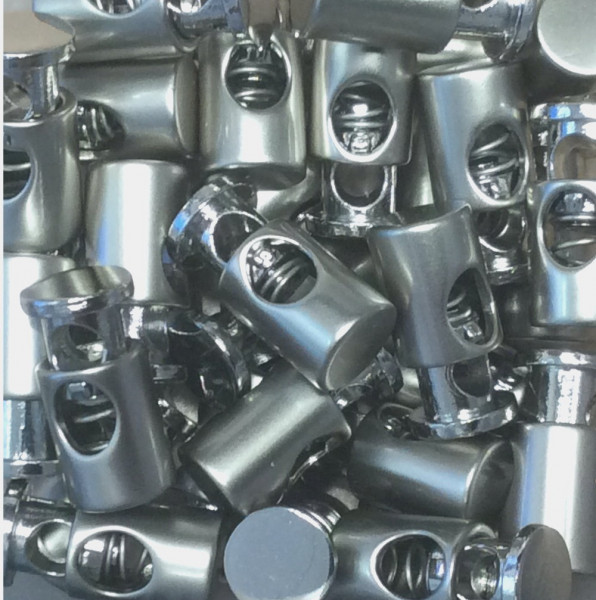 Kordelstopper silber matt glänzend 1-Loch