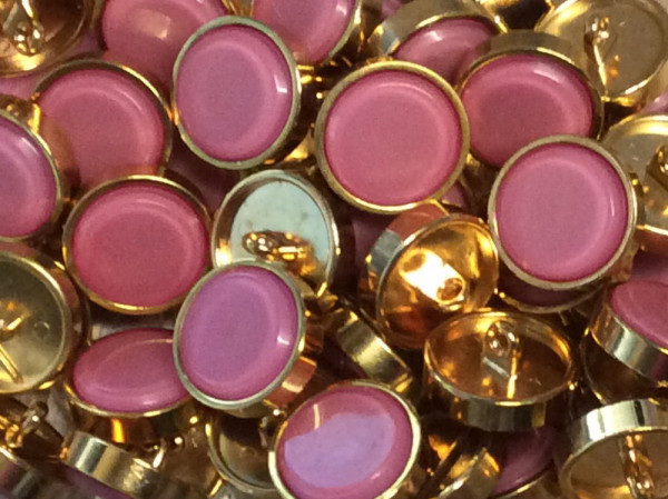 30 Knöpfe rosa/gold 18 mm