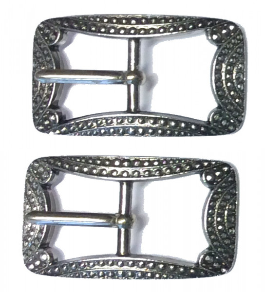 2 Gürtelschließen Stegbreite 15 mm silber antik