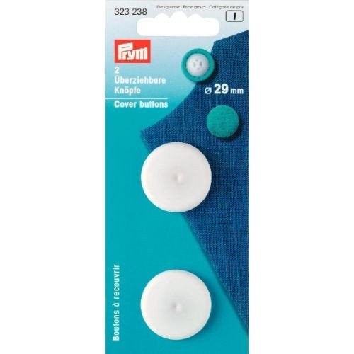 Prym 323238 Überziehbare Knöpfe KST 29 mm weiß