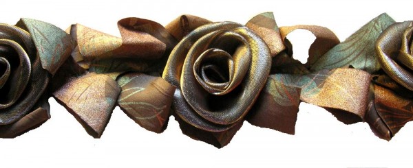 Rosenborte messing-kupfer-grün elastisch 65mm