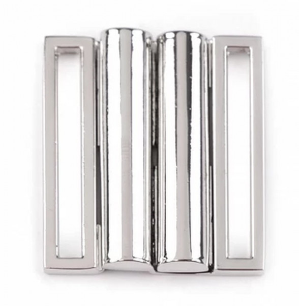 Bikiniverschluss 30 mm Metall silber