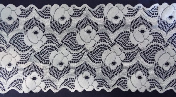 Dessousspitze elastisch 125 mm weiß