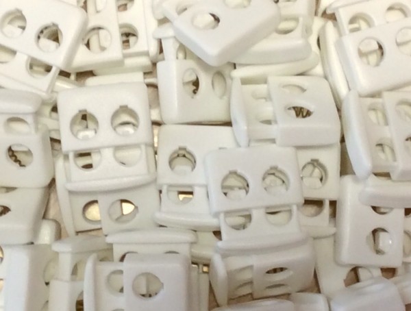 Kordelstopper weiß 2-Loch