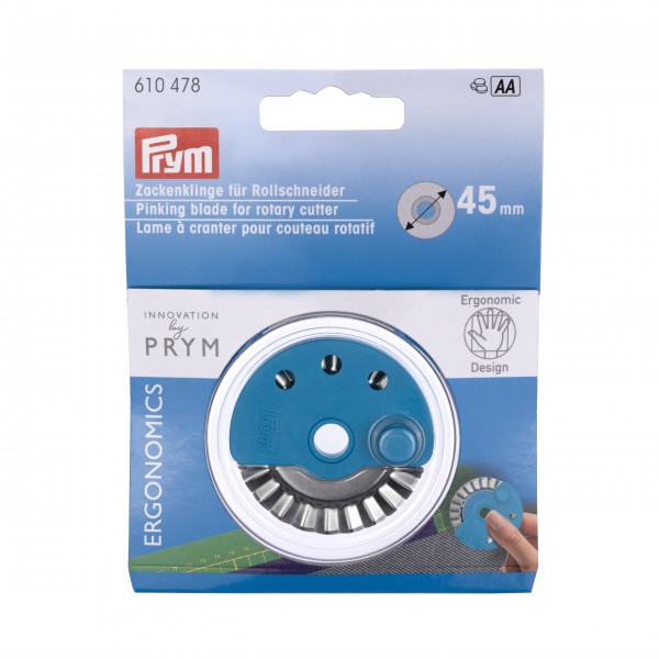 Prym 610478 Zackenklinge für Rollschneider, prym.ergonimics, 45 mm blau