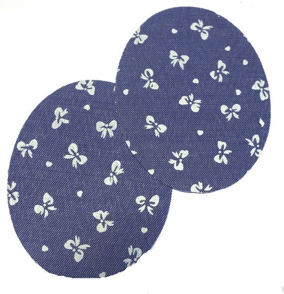 1 Paar Patches/Bügelflicken Jeans 85 x 65 mm (Schleifen)