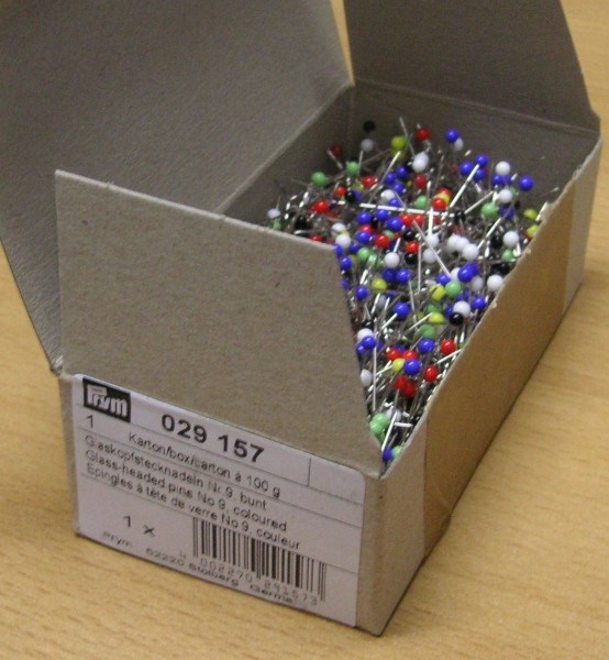 Prym 029157 Glaskopfstecknadeln ST 0,60 x 30 mm bunt