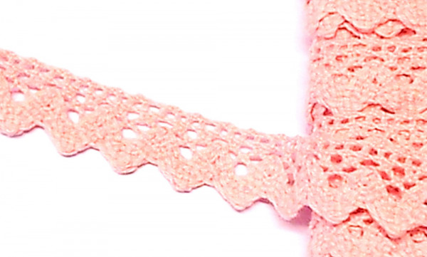 3 m Klöppelspitze rosa 14 mm