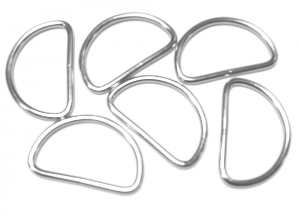 2 Halbringe/D-Ringe silber 50 mm