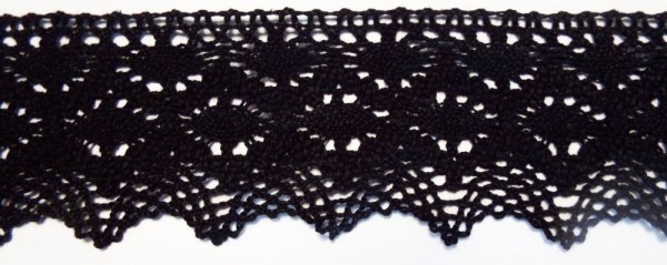 Klöppelspitze 65 mm schwarz