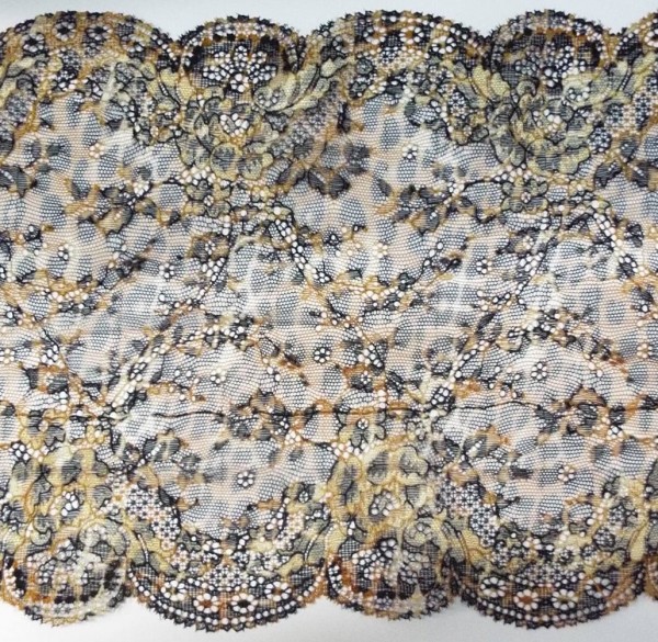 Dessousspitze elastisch 210 mm Animal Print