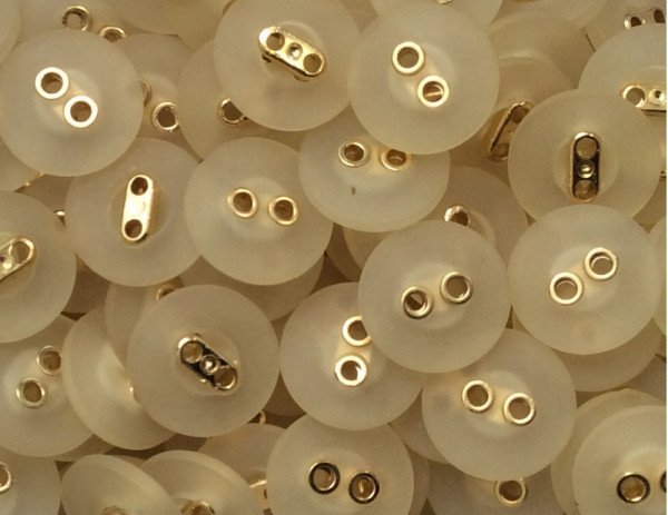 100 Knöpfe 15 mm beige