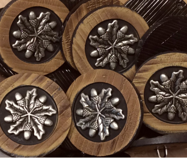 Trachtenknopf 34 mm Eichenlaub