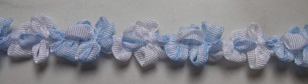 Borte 10 mm mit Vichy-Karo-Band hellblau-weiss