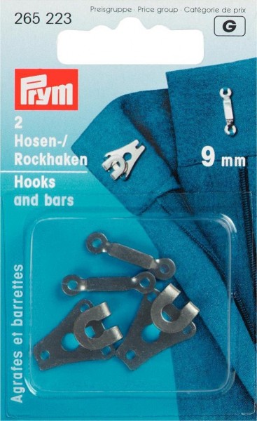 Prym 265223 Hosen/Rockhaken und Stege 9 mm schwarz