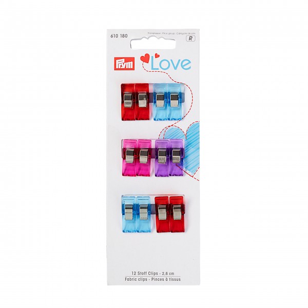 Prym 610180 Stoff Clips Prym Love 2,6cm, 12 Stück
