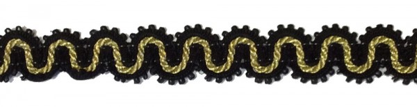 Posamentenborte 18 mm schwarz/gold Lurex