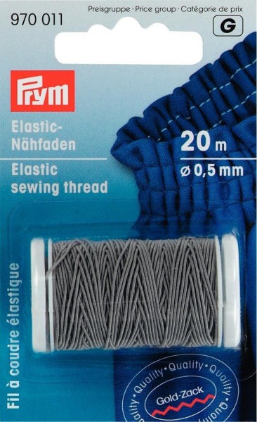 Prym 970011 Elastic-Nähfaden 0,5 mm hellgrau