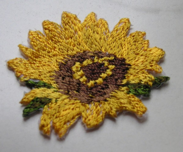 Applikation Sonnenblume 30 x 35 mm zum Bügeln