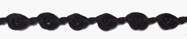 Borte 8 mm in Knötchen gelegt zu kleinen Rosen matt schwarz