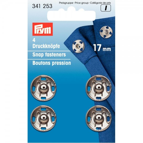 Prym 341253 Annäh-Druckknöpfe 17 mm silber